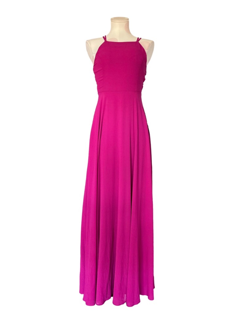 NWT Romantic Strappy To Be Here Magenta Lace-Up Maxi Dress - small - Picture 5 of 13